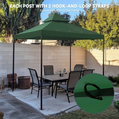 Yescom 8'x8' Green Polyester Dual Tier Gazebo Canopy Replacement