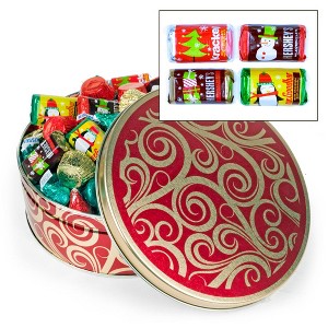 104 pcs Christmas Gift Tin with Hershey's Holiday Chocolate Candy Mix (1.5 lb) - 1 of 1