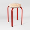 2pk Plywood with Metal Base Stacking Stool Red - Room Essentials™ - 3 of 4