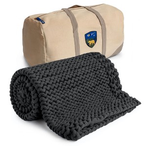 Handmade Chunky-Knit Weighted Blanket, 100% Cotton No Fillers, All-Season Soft & Calming by California Design Den - 1 of 4
