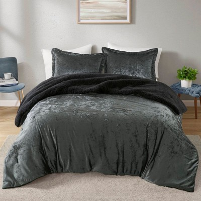 Sapphtopaz Comforter Set Bedding Crushed Velvet Reversible Quilt Set Comforter, Pillow Shams, Machine Washable