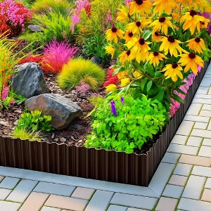 8"x20Ft Each, 4-Pack Corrugated Metal Garden Edging Kits, Durable Weatherproof Heavy-Duty Steel Landscape Border for Lawn, Flower Beds, Paver Edging - 1 of 4