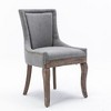 Kumasinova Set of 2 Side Dining Chair, Thickened Fabric Kitchen Chairs with Neutrally Toned Solid Wood Legs & Bronze Nail Head - 2 of 4