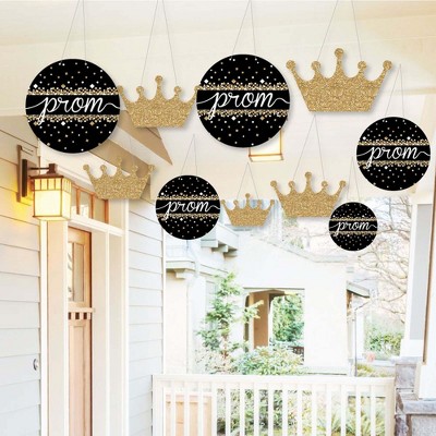 Big Dot of Happiness Hanging Prom - Outdoor Hanging Decor - Prom Night Party Decorations - 10 Pieces