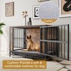 Kumasinova 32.8"/38.9" Dog Crate Furniture for Medium/Large Dogs,Wooden Dog Cage  with Dual Sliding Doors,Heavy-Duty Dog Cage Indoor,Black Brown - 3 of 4