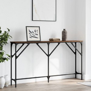 vidaXL Console Table Brown Oak 55.1 in.x9.1 in.x29.5 in. Engineered Wood - 1 of 4