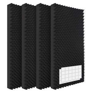 4 Pack Acoustic Panels, 48x24x2 Inch Sound Proof Foam for Wall, Noise Reducing Dampening Padding for Studio, Office, Bedroom - 1 of 4