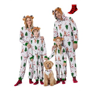 PATPAT Christmas Family Pajama bodysuit Fair Isle Print One-Piece Pajamas - 1 of 4