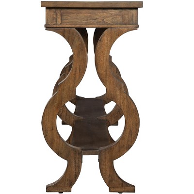 Black and Gray Rectangular Wood Sofa Table with Storage