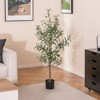 Tangkula 4.5 FT Tall Artificial Olive Tree Set of 2 Fake Potted Trees w/ Realistic Fruits - 4 of 4