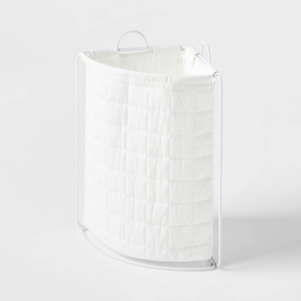 Photos - Ironing Board Quilted Collapsible Corner Kids' Hamper White - Pillowfort™
