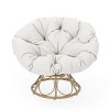 Okak Boho Style Papasan Chair 360° Swivel Lounge Chair for Patio,Rustic Rattan Lazy Chair with Thick Cushion for Porch,Garden&Backyard,250lbs Max - 2 of 4
