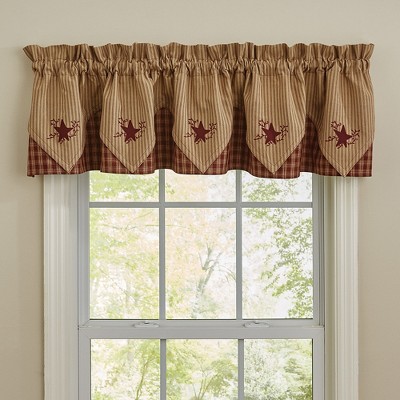 Park Designs Red Sturbridge Star Embroidered Point Valance : Target