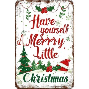 Lomsoe Christmas Metal Signs Have Yourself Merry Little Christmas Sign Vintage Tin Sign Christmas Aluminum Sign Art Decor 8¡Á12 Inches - 1 of 1