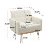 Accent Chair, Armchair Single Sofa, Modern Comfy Upholstered Reading Accent Chairs With Tufted Button Back White - 2 of 4