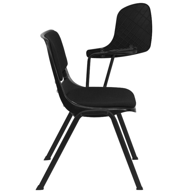 Flash Furniture Black Padded Ergonomic Shell Chair with Left Handed Flip-Up Tablet Arm, 3 of 7