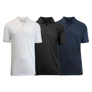 Galaxy By Harvic Men's Short Sleeve Pique Polo Shirt-3 Pack - 1 of 2