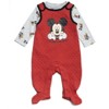 Disney Mickey Mouse Baby Cuddly Bodysuit Snap Overall Newborn to Infant - 4 of 4