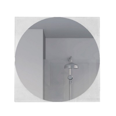 FONTOI Square Wall Mirror Modern Sandblasted Edge Design Decorative Accent Mirror for Bathroom Bedroom or Living Room, Clear, 0.74"*23.62"*23.62"