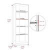 Infurnic Decorative Bookshelf, Tall Modern Wood Bookshelf with 5 Shelves, for Living Room or Library Bookcase, Gray, 11.6"*24.4"*68.9" - 4 of 4