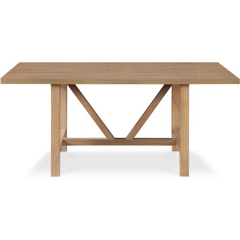 Grant Wood Dining Table Rustic Beige, Beige Dining Table