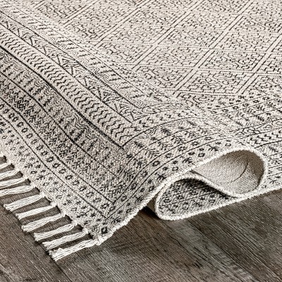 Handmade Moroccan Trellis Ivory Wool 5' x 8' Area Rug