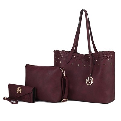 MKF Collection Mariahna 3-Piece Set – Shopper Tote, Crossbody Bag, and Wristlet Wallet Purse by Mia K
