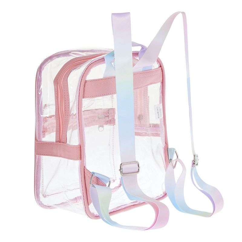 Clear Mini Backpack with Front Pocket and Tie Dye Straps, Transparent Backpack for Concerts, Sporting Events (9 x 5 x 11 In), 4 of 5