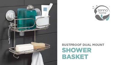 Stainless Steel Dual Mount Suction Shower Caddy