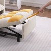 Aukfa Convertible Sleeper Chair Bed, Patchwork Pull Out Sofa Chair with Adjustable Backrest, Teddy - Beige/Yellow - 3 of 4