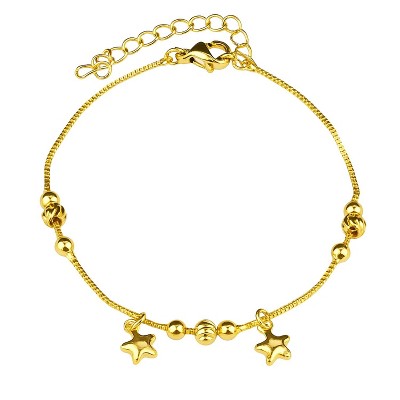 Gold - Toned Plastic Star - Decorated Modern Women's Bracelet