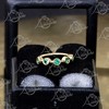 Jewelry Avalanche 20G 14K Gold 5-stone Bezel Set Emerald Nose Hoop, 8mm, May Birthstone Hoop - 3 of 4