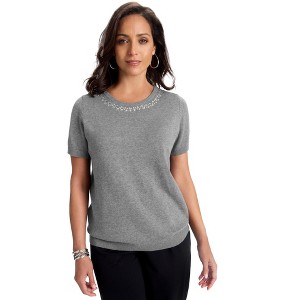 Jessica London Fine Gauge Crewneck Shell - 1 of 4