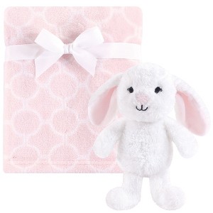 Hudson Baby Infant Girl Plush Blanket with Toy, Snuggly Bunny, One Size - 1 of 2