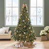 GDFStudio Riley 7 Foot Cashmere Pine and Mixed Needles Pre Lit LED Hinged Artificial Christmas Tree, Clear Lights - 2 of 4