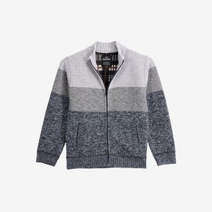 X RAY Boy's Full Zip Mock Neck Sweater With Fleece Lining - 1 of 3