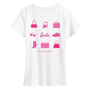 Women's - Barbie - Iconic Purse, Shoes, Sunglasses, & Boombox Short Sleeve Graphic T-Shirt - 1 of 4