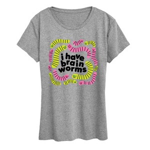 Women's - Instant Message - I Have Brain Worms Short Sleeve Graphic T-Shirt - 1 of 4