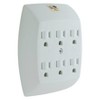 Stanley 30346 6-Outlet Wall Tap with Grounded 6-Outlet Wall Adapter, White
