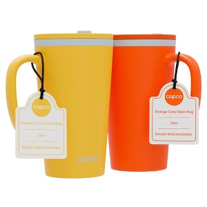 Copco Cone Desk Mug, Set of 2 - Orange & Mustard - 1 of 4