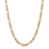 Black Bow Jewelry Men's 7mm, 14k Yellow Gold, Flat Figaro Chain Necklace - 2 of 4