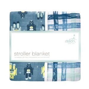 aden by aden + anais Stroller Blanket - Retro - Robot Plaid