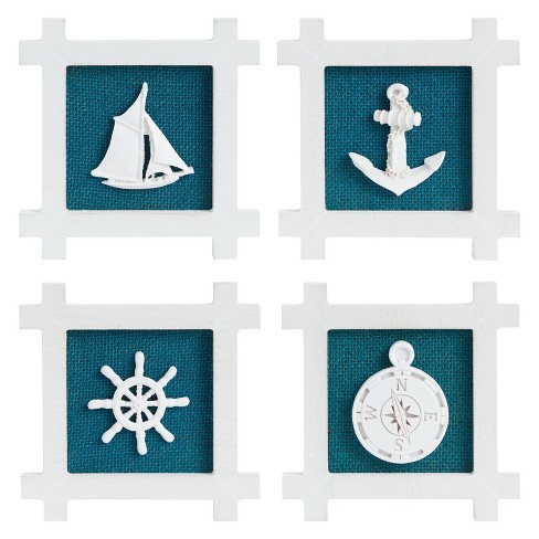 Okuna Outpost 4 Pack Coastal Decor For Home, Hanging Nautical Wall ...