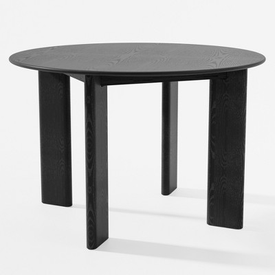 Lirago Nordic Style Solid Wood Round Dining Table Perfect for 4 People 45x45 Black