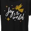Women's - Instant Message - Joy To The World Angel Christmas Short Sleeve Graphic T-Shirt - 2 of 4