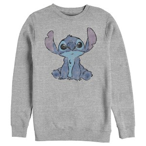 Men's Lilo & Stitch Watercolor Stitch Sweatshirt - 1 of 4