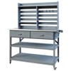 GlasFlength Decorative Storage Cabinets, Wood Frame, with Drawer, Grooved Sliding, Table with Hooks, Burlywood, 46.7"*20.8"*65" - 3 of 4