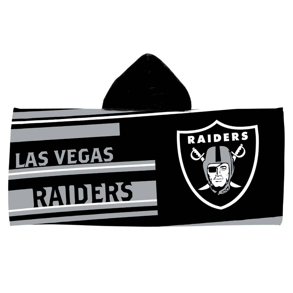 22&#34;x51&#34; NFL Las Vegas Raiders Liner Youth Hooded Towel