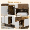 57" Hidden Cat Litter Box Enclosure for 2 Cats with Double Room, TV Stand with 2 Cabinets, Sand Drain Pad, Double Doors for Indoor Use Living Room - 3 of 4