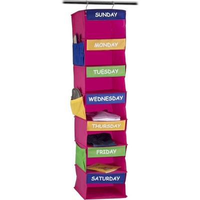 Daily Activity Kids Hanging 7 Shelf Storage Portable Cloth Organizer for Closet Solutions - Homeitusa